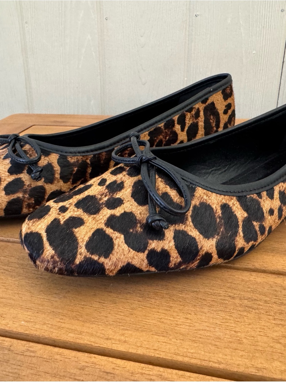 SCHUTZ Leopard Print Ballet Flats in Brown and Black